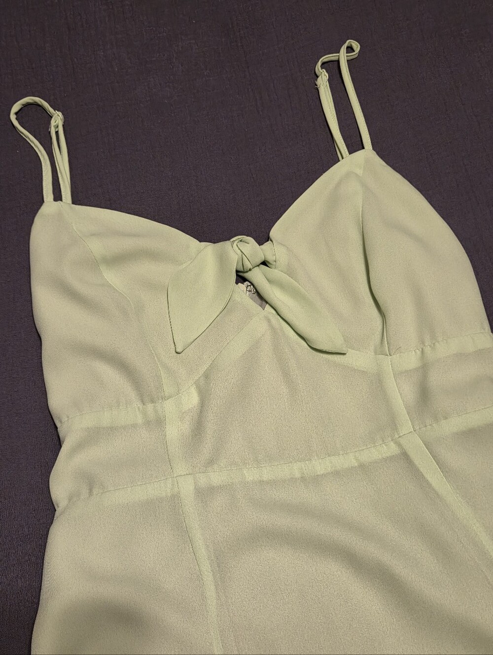 superdown Light Green Tie-Front Slip Dress